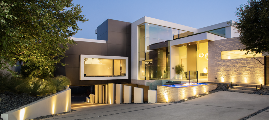 Driveway of a mansion in Beverly Hills.